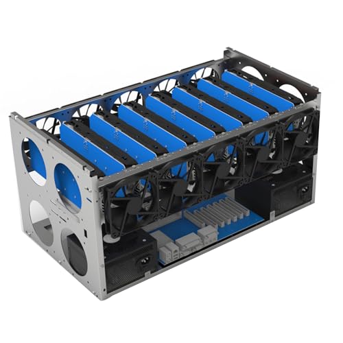 Stackable Open Mining Rig Frame, 6/8/12 GPU Steel Open Airs Miner Mining Computer Frame Rig Case, Mining Case Rack Motherboard Bracket Open Mining Rig Frame Coin Bitcoin 65x36x32.6cm von Generic