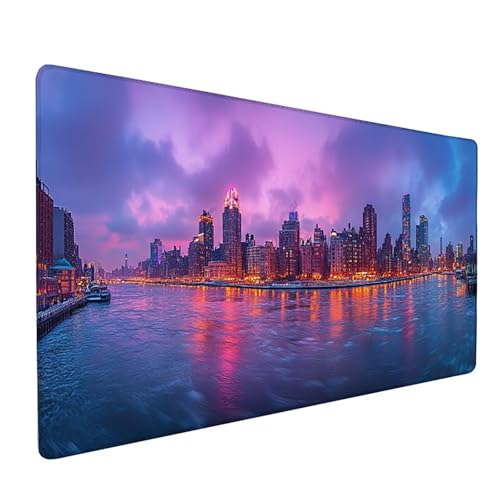 Stadt Mauspad XXL 1600x800x3mm, Nachtansicht Mousepad Gaming, Schreibtischunterlage mit Rutschfeste Gummibasis, Verbessert Präzision und Geschwindigkei Wasserdicht und Langlebig Desk Mat für PC K-8504 Stadt Mauspad XXL 1600x800x3mm, Nachtansicht Mousepad Gaming, Schreibtischunterlage mit Rutschfeste Gummibasis, Verbessert Präzision und Geschwindigkei Wasserdicht und Langlebig Desk Mat für PC K-8504 von Generic