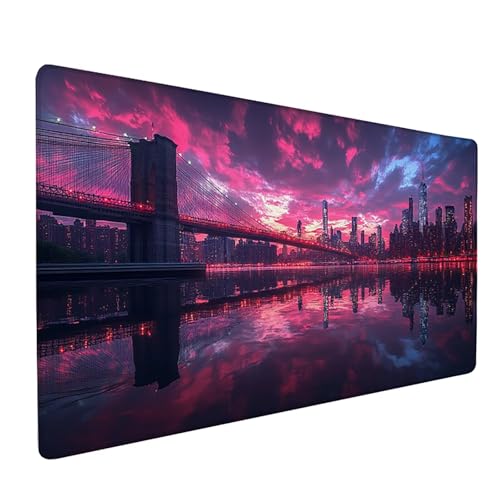Stadt Mauspad XXL 1600x800x3mm, Sonnenuntergang Mousepad Gaming, Schreibtischunterlage mit rutschfeste Gummibasis, Verbessert Präzision und Geschwindigkei Wasserdicht und Langlebig Desk Mat Y-4107 Stadt Mauspad XXL 1600x800x3mm, Sonnenuntergang Mousepad Gaming, Schreibtischunterlage mit rutschfeste Gummibasis, Verbessert Präzision und Geschwindigkei Wasserdicht und Langlebig Desk Mat Y-4107 von Generic