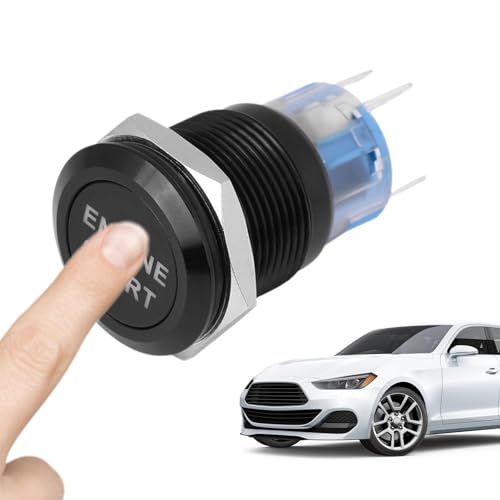 Startknopf aus Metall, automatischer Startknopf | Autozubehör mit Drehknopf aus Metall zum des Motors, kratzfester LED-Knopfring zur Dekoration von von Generic