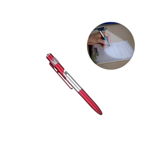 Stylus Pen, 4 in 1 Stift, Faltbarer Stift, Multifunktionsstift, Taschenlampe, Halter, Tablet, Handy, Digital Life (Rot) von Generic