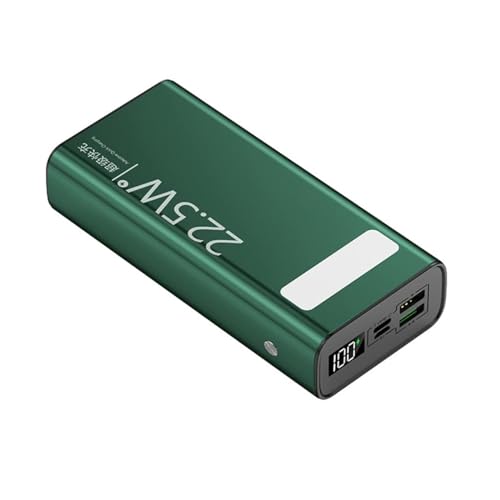 Superschnelles Aufladen der Powerbank, 30000 mAh, große Kapazität, tragbares Ladegerät mit Taschenlampe, USB-C-Powerbank, Grün von Generic