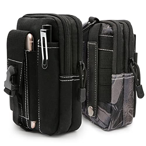 Survival Case für alle Handys-2er Pack Gürteltasche aus Nylon, Handytasche mit Karabiner, Handy Gürteltasche, Outdoor Handytasche Universal Kompatibel mit Samsung,iPhone,Xiaomi von Generic