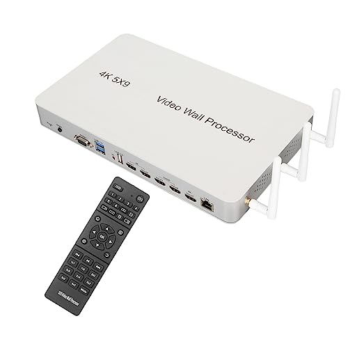 TV -Wandverarbeitungsprozessor, Verzerrung der 4K -Verzerrung Mur Controller Control Taste 5 in 9 Out HD Multimedia Schnittstelle 9 Kanal für den Laptop für PC (EU-Stecker) von Generic