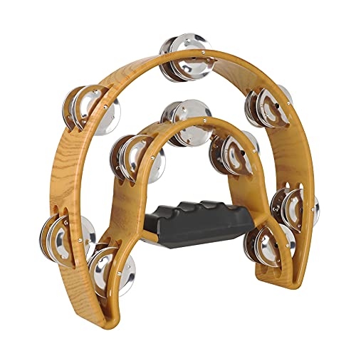 Tamburin Halbmond,Tambourine Percussion, Handtrommel,Tambourine Drum,Drum Tamburine, Schellenkranz mit Handgriff, Musik Schlaginstrument, Zweireihig Schellenring in Halbmond Form Rahmen Tamburin Halbmond,Tambourine Percussion, Handtrommel,Tambourine Drum,Drum Tamburine, Schellenkranz mit Handgriff, Musik Schlaginstrument, Zweireihig Schellenring in Halbmond Form Rahmen von Generic
