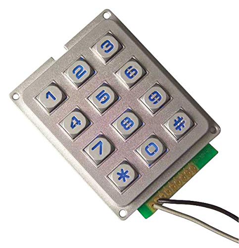 Tastatur, Metall Illum Blue IP67 3X4, Tastaturschalter, 1 Stück | MCAK304NSSLWPMMBLGKT von Generic