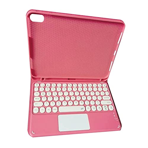 Tastaturhülle für iPad 10 Generation 2022 mit Touchpad, süße runde Tastenfarbe, Tastatur für iPad 10, 10,9, abnehmbare Tastatur, schlankes Smart Cover mit Stifthalter Accessoires (Hot Pink, One Size) von Generic