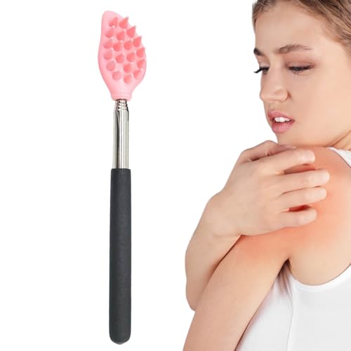 Teleskop-Kratzer, ausziehbarer Rückwärtsschaber – Silikon Bross Back Massager | Handmassagegerät für Karosserie tragbar mit Edelstahlgriff für Kinder und Erwachsene Teleskop-Kratzer, ausziehbarer Rückwärtsschaber – Silikon Bross Back Massager | Handmassagegerät für Karosserie tragbar mit Edelstahlgriff für Kinder und Erwachsene von Generic
