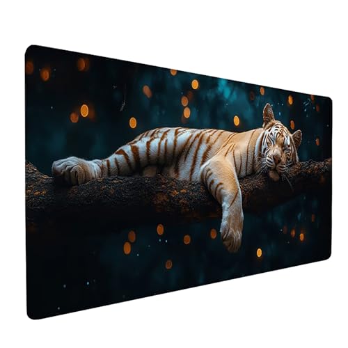 Tiger Gaming Mauspad XXL 700x300x3mm, Schreibtischunterlage Baum Mousepad Groß mit Vernähten Kanten, Rutschfester Gummibasis Mauspad Gaming XXXL Desk Mat, Mouse Pad Groß für Büro, PC, Zuhause 7-8703 von Generic