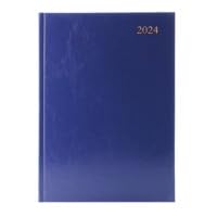 Tischkalender 2 Seiten pro Tag A4 blau 2024 von Generic