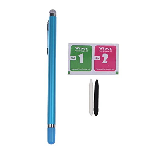 Touchscreen Stift mit universeller Empfindlichkeit, kapazitiver Eingabestift mit Faserspitze für Touchscreens, Touch Stift mit feinen Ersatzspitzen aus Faser für Tablet, Mobiltelefon (Blau) von Generic