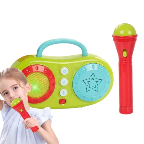 Tragbare Karaoke-Maschine, Spielzeugmikrofon, multifunktionale Mikrofonsingmaschine, Karaoke-Lautsprecher, Musikinstrument-Spielzeug für 3 + für elektrische Bildung für zu Hause P von Generic