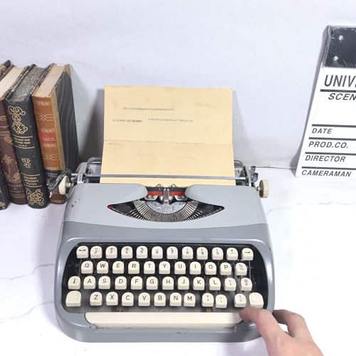 Tragbare manuelle Schreibmaschine, Retro-Schreibmaschine in Grau, englische Schreibmaschine for Basteln, Dekorieren von Räumen, Geschenken, Notizen, kreativem Schreiben Tragbare manuelle Schreibmaschine, Retro-Schreibmaschine in Grau, englische Schreibmaschine for Basteln, Dekorieren von Räumen, Geschenken, Notizen, kreativem Schreiben von Generic