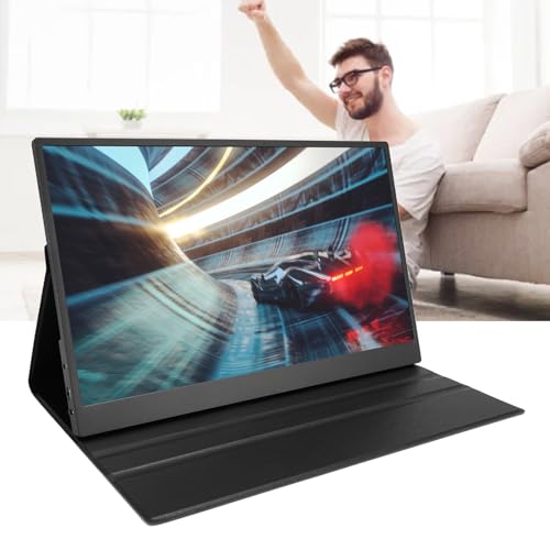 Tragbarer, 17,3 Zoll 1080P FHD Typ C HDMI-Gaming-, Ultradünnes IPS-Display mit Smart Cover, Displayschutzfolie und Lautsprecher, für Laptop, PS5, PC, Telefon, Tablet (EU-Stecker) von Generic