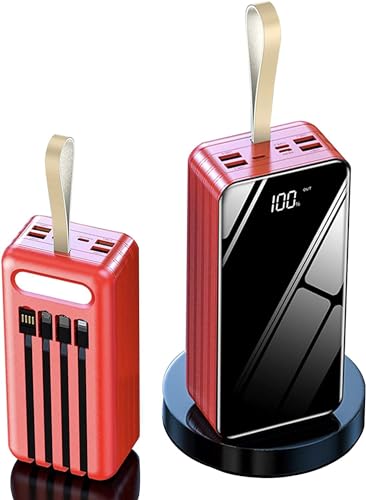 Tragbares Ladegerät mit 100.000 mAh USB-Powerbank, einfaches, stilvolles und kompaktes Design, 1 A Schnellladeakku für Smartphones, Tablets, Spielekonsolen (rot) von Generic
