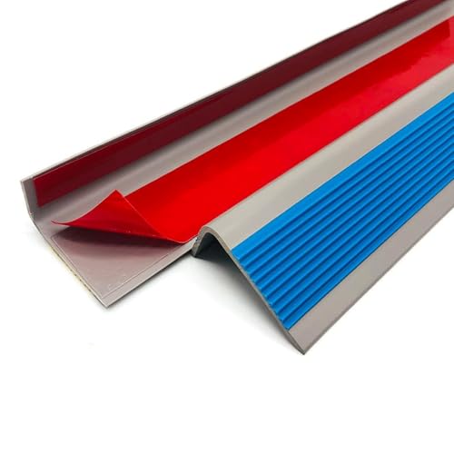 Treppenkantenprofil Selbstklebend 50 x 25 mm, Antirutsch Treppenkantenschutz aus PVC, Vinyl-Kantenstreifen, Winkelprofil Anti-rutsch Treppenkante(Blau) von Generic