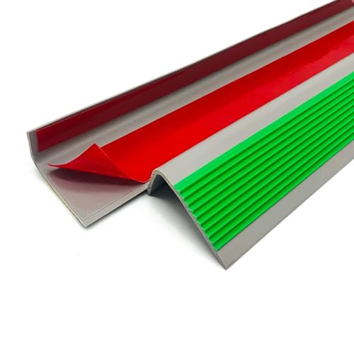 Treppenkantenprofil Selbstklebend 50 x 25 mm, Antirutsch Treppenkantenschutz aus PVC, Vinyl-Kantenstreifen, Winkelprofil Anti-rutsch Treppenkante(Green) von Generic