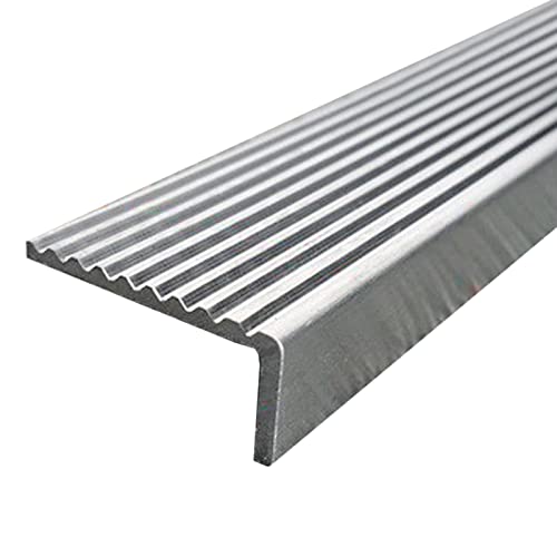 Treppennasenleiste für den Außenbereich, Edelstahl, rutschfeste Zierleiste für Vinyl-, Laminat- und Fliesenböden, 101,6-152,4 cm Länge von Generic