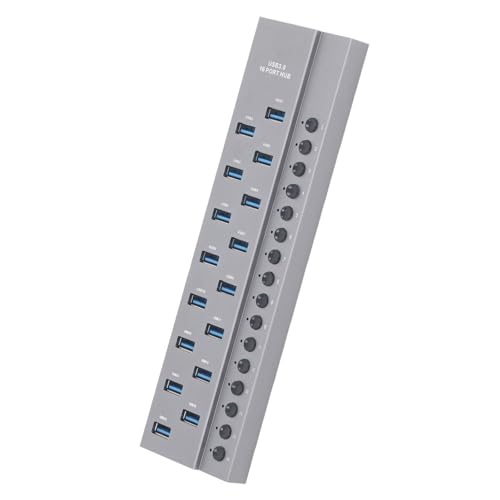 USB 3.0, 5 Gbit/S 16 Ports USB 3.0 HUB AC 100-240V Einzelner LED-Indikator für Drucker (EU-Stecker) von Generic