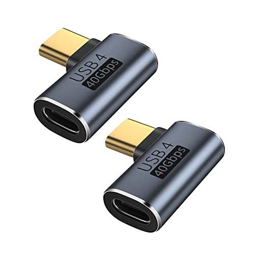 USB C Stecker auf Buchse Adapter (2 Stück), Seminer USB C 90 Grad abgewinkelter Adapter Typ C Adapter Datenübertragungsstecker kompatibel für Samsung, MacBook und weitere USB-C-Geräte von Generic