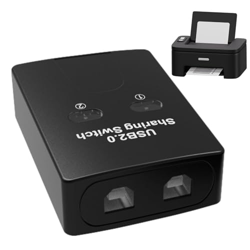 USB Sharing Share Box Hub, Praktischer USB-Sharer, USB Sharing Hub | Drucker-Switch, 2-Port-Switch, USB-Sharing mit 2-in-1-Ausgabe-Design, USB Sharing Kit für Co von Generic