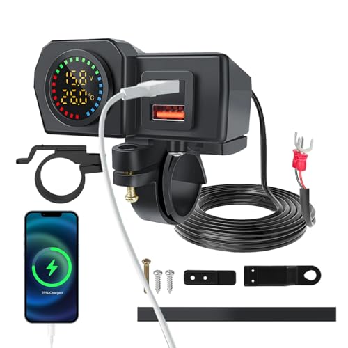 USB-Stecker mit Schnellladebuchse für Motorrad, LKW, Auto, Wohnmobil, E-Bike von Generic