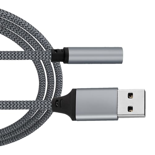USB-auf-Klinken-Adapter - USB-auf-3,5-mm-Klinken-Audio-Adapter, Externer Soundkartenkonverter | Audio-Stereokabel, Integrierter Decodierungschip, Stereokonverter USB-auf-Klinken-Adapter - USB-auf-3,5-mm-Klinken-Audio-Adapter, Externer Soundkartenkonverter | Audio-Stereokabel, Integrierter Decodierungschip, Stereokonverter von Generic
