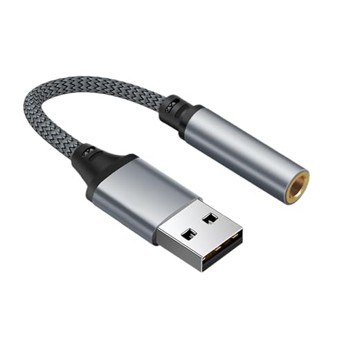 USB-auf-Klinkenadapter, Audio-Adapter für externe Soundkarten, Audiokabel, Stecker und Wiedergabe, Stereo-Konverter für Kopfhörer, PC, Laptop, Computer von Generic