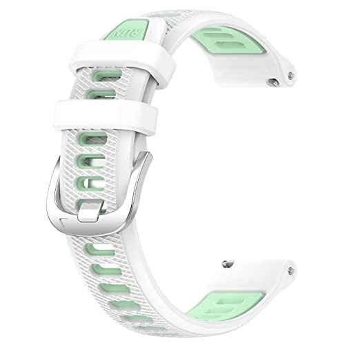 Uhrenarmband Kompatibel mit Garmin Forerunner 265 s【18mm】, Silikon Kautschuk Uhrenarmband Damen Herren Ersatzarmband Armband Smartwatch Uhren Zubehör (White, One Size) von Generic
