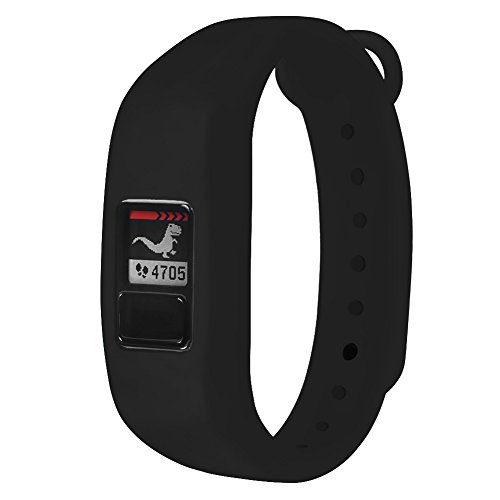 Uhrenarmband Kompatibel mit Garmin vivofit3, Silikon Kautschuk Uhrenarmband Damen Herren Ersatzarmband Armband Smartwatch Uhren Zubehör (Black, One Size) von Generic