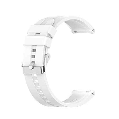 Uhrenarmband Kompatibel mit Huawei XiaoMi Amazfit GTR 2e /GTR 2/GT【22mm】, Silikon Kautschuk Uhrenarmband Damen Herren Ersatzarmband Armband Smartwatch Uhren Zubehör (White, One Size) von Generic