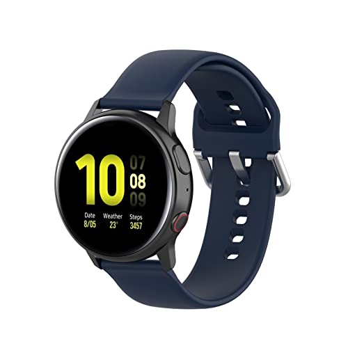 Uhrenarmband Kompatibel mit Samsung Galaxy Watch 3 R850【20mm】, Silikon Kautschuk Uhrenarmband Damen Herren Ersatzarmband Armband Smartwatch Uhren Zubehör (Dark Blue, One Size) von Generic