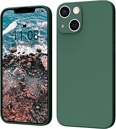 Ultradünne Handyhülle für iPhone 13 Mini [mit Schutzfolie] - Stoßfestes Case aus Flüssigsilikon mit Kameraschutz gegen Kratzer, 5,4 Zoll, Grün von Generic