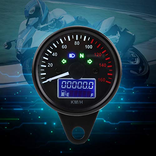 Universelle 160 Km/h Motorrad Digital LED LCD -Tachometer Drehzahlmesser Retro Schwarz für Straßensicherheit von Generic