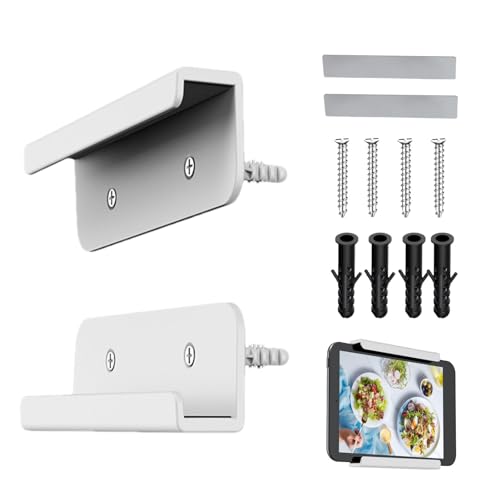 Universelle Küchen-Wandhalterung – Selbstklebender Tablet-Ständer, Tablet-Wandhalterung mit Kamera | Smartphone-Küchen-Tablet-Wandhalterung mit Ladegerät, Wandhalterung, Tablet-Halterung für Air, Universelle Küchen-Wandhalterung – Selbstklebender Tablet-Ständer, Tablet-Wandhalterung mit Kamera | Smartphone-Küchen-Tablet-Wandhalterung mit Ladegerät, Wandhalterung, Tablet-Halterung für Air, von Generic