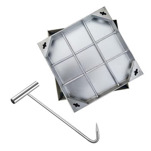 Unsichtbare Klärgrubenabdeckungen aus Edelstahl, anpassbarer, robuster, quadratischer, versenkter Klärgrubendeckel mit Sockel, 12 16 20 24 25 30 Zoll Schachtabdeckung for Einfahrts- und Gehwegdocks(27 Unsichtbare Klärgrubenabdeckungen aus Edelstahl, anpassbarer, robuster, quadratischer, versenkter Klärgrubendeckel mit Sockel, 12 16 20 24 25 30 Zoll Schachtabdeckung for Einfahrts- und Gehwegdocks(27 von Generic