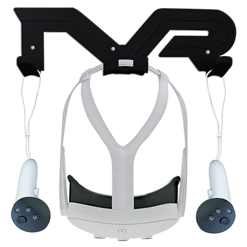 VR Headset und Controller Wandhalterung Aufbewahrung Ständer Haken (schwarz) kompatibel mit Quest3/Quest2/Quest Pro/Pico4 – Universal VR Headset Display Dock & Controller Wandhalterung Halterung von Generic