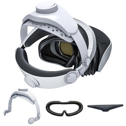 Verstellbares Kopfband (weiß) mit Gesichtsschnittstelle und Stirnpolster für PSVR 2 VR Headset, Balance Kopfdruck und entlastet Stirndruck, Zubehör kompatibel für PlayStation VR2 von Generic