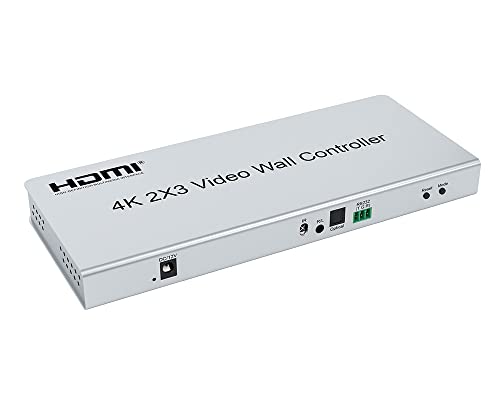 Video Wall Controller 2x3 4K 3840x2160@30Hz Unterstützung 1x2,2x1,2x2,2x3 mit 1 HDMI Eingang 6 HDMI Ausgang von Generic