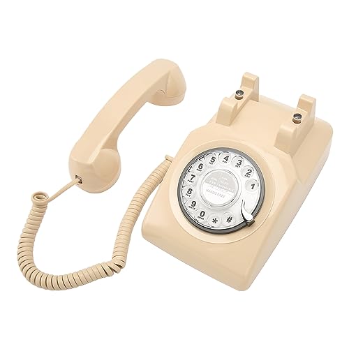 Vintage -Festnetzheline, Retro -Telefon Wähltaste für Hotel für ältere Menschen Schlafzimmer (Beige) von Generic