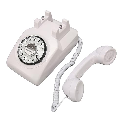 Vintage -Festnetzheline, Retro -Telefon Wähltaste für Hotel für ältere Menschen Schlafzimmer (White) von Generic