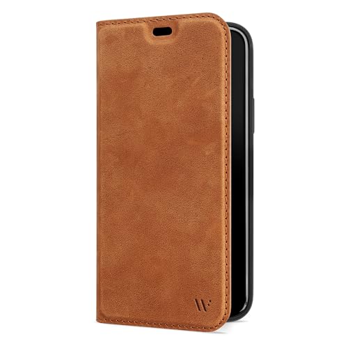 WIIUKA Hülle für iPhone 16 Plus, Leder aus Deutschland, mit Kartenfach, extra Dünn, Handyhülle mit Standfunktion, Tasche Vintage Cognac Braun WIIUKA Hülle für iPhone 16 Plus, Leder aus Deutschland, mit Kartenfach, extra Dünn, Handyhülle mit Standfunktion, Tasche Vintage Cognac Braun von Generic