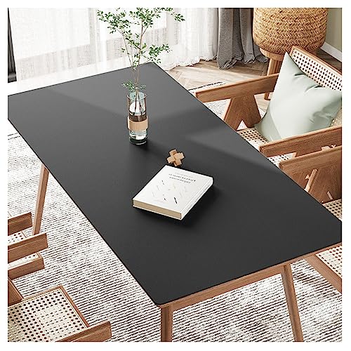 Wasserdichte Tischdecke aus Kunstleder, rechteckig, Vinyl, hitzebeständig, abwischbar, öldicht, Abdeckung für Esstisch, 80 x 150 cm, Weiß von Generic