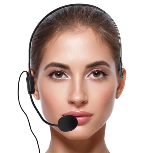Wired Headset -Mikrofon - 3,5 -mm -verdrahtete Computer -Headsets, Sprechen mit Kopfhörern | Leichtes High -Fidelity -Klangmikrofon für TV -Moderatoren, Sender, Sänger und Audioaufnahme von Generic