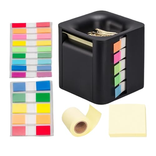 Würfel-Haftnotizen-Box - 4-in-1- Haftnotizen Halter, Memo-Notiz-Würfelhalter | Memohalter-Notizbox,Pop-up-Notizspender, Papier-Notizblock-Organizer mit bunten Indexaufklebern für Büroklammern Würfel-Haftnotizen-Box - 4-in-1- Haftnotizen Halter, Memo-Notiz-Würfelhalter | Memohalter-Notizbox,Pop-up-Notizspender, Papier-Notizblock-Organizer mit bunten Indexaufklebern für Büroklammern von Generic