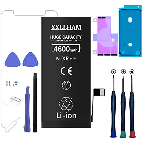 XXLLHAM Akku für iPhone XR (A1984, A2105, A2106, A2107, A2108) 4600MAH Hoher Kapazität Ersatzakku Mit Reparaturset Werkzeugset Kit Adhesive 24 Monate Gewährleistung von Generic