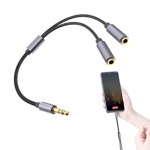 Y-Splitter 3,5 mm, Audio-Klinkensplitter | Kopfhörer-Splitter 2-Wege - Kopfhörer-Adapteranschluss mit klarer Klangqualität für Telefon, Computer, PC von Generic