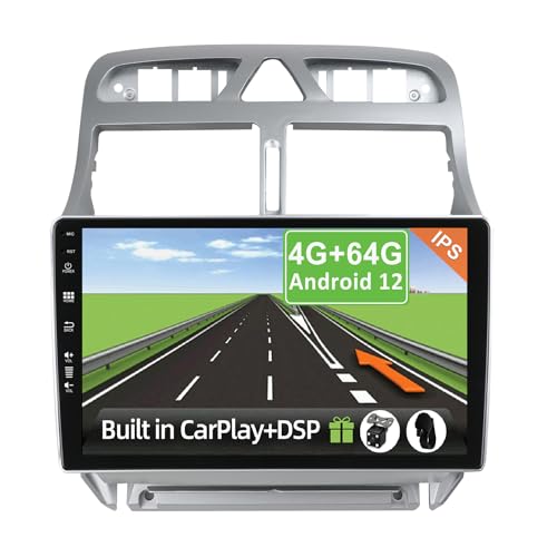 YUNTX [4GB+64GB] Android 10 Autoradio für Peugeot 307 SW CC(2002-2013)-2 Din-[Integriertes Wireless CarPlay/Android Auto/DSP/GPS]-9” IPS 2.5D-Kamera+MIC-DAB/Lenkradsteuerung/Bluetooth 5.0/Mirror Link von Generic