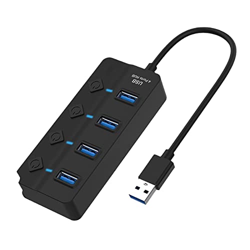 ZFu142 USB-Hub-Splitter, 7 Anschlüsse, USB 2.0, für Laptop, USB-Erweiterung, mit Ein/Aus, individuell kompatibel mit allen USB-Geräten, ZFu142 (B, Einheitsgröße) von Generic