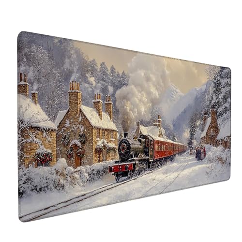 Zug Mauspad XXL 1600x800x3mm, Schneeszene Mousepad Gaming, Schreibtischunterlage mit rutschfeste Gummibasis, Verbessert Präzision und Geschwindigkei Wasserdicht und Langlebig Desk Mat für PC P-1699 Zug Mauspad XXL 1600x800x3mm, Schneeszene Mousepad Gaming, Schreibtischunterlage mit rutschfeste Gummibasis, Verbessert Präzision und Geschwindigkei Wasserdicht und Langlebig Desk Mat für PC P-1699 von Generic